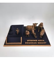 Kişiye Özel Veteriner Hekim Masa İsimliği Kartvizitlik - Klinik Açılış & Tebrik Hediyesi