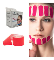 Beauty Tape Yüz Yogası İçin Face Tape Yüz Germe Bandı Kırmızı Renk