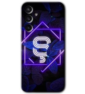 Galaxy S23 FE Kılıf HD Desen Baskılı Arka Kapak - Dark Neon Yaprak Ş Harfi