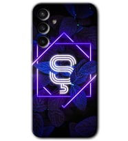 Galaxy S23 FE Kılıf HD Desen Baskılı Arka Kapak - Dark Neon Yaprak Ş Harfi