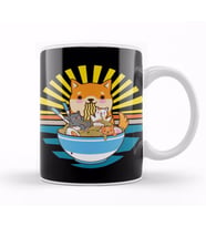 Cat Ramen Dog Shiba Inu Japanese Kawaii Cute Anime Puppy Kupa Bardak Porselen