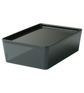IKEA KUGGIS şeffaf siyah 18x26x8 cm kapaklı kutu
