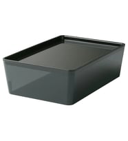 IKEA KUGGIS şeffaf siyah 18x26x8 cm kapaklı kutu