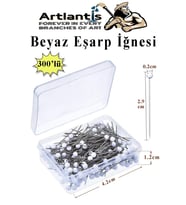 Eşarp İğnesi Beyaz 300 lü 1 Paket Türban İğnesi Başörtüsü Toplu İğne Şal Düğün Nikah Nişan Kına Sünnet Takı İğnesi