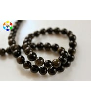 Golden & Siyah Obsidyen Taşı YARIM Dizi 8mm (18cm uzunluğundadır)