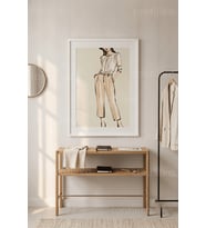 Minimalist Moda Eskizi 1. Kalite Ahşap Çerçeveli Tablo