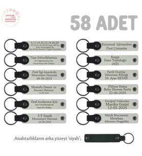 Havayolu Sektörü İçin Özel Üretim Hediyelik Anahtarlık, 58' li Set, Beyaz & Siyah