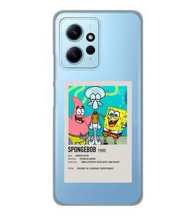 Redmi Note 12 4G Uyumlu Sunger Bob Minimalist Poster Desenli Şeffaf Telefon Kılıfı