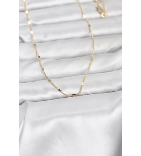 CM 14K Gold Renk Ezme Kalp Detaylı 60 cm Zincir Kadın Kolye - TJ-BKO10952