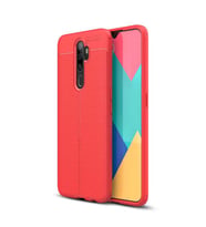 Oppo A9 2020 Kılıf Esnek Pu-Deri Leather-Pu Serisi Protected Case (Kırmızı)
