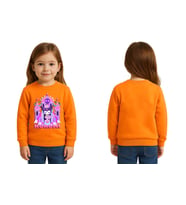 Unisex Kuromi Baskılı Çocuk Swaetshirt 3 İplik Şardonlu (Turuncu)