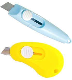 Lexroo 2 Adet Çelik Bıçaklı Mini Tekli Falçata Maket Bıçağı, 2 Farklı Model Portatif Küçük Falçata