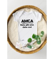 Amca Baba Gibi Ama Daha Cool 2 Özel Tasarım Bebek Zıbın Pamuklu Çıtçıtlı Body