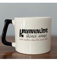Kayınvalide İkinci Anne Baskılı Siyah Kulplu D Kupa