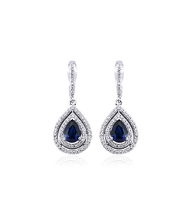 2.40 Karat Safir Pırlanta Küpe