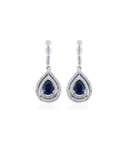2.40 Karat Safir Pırlanta Küpe