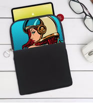 BK Gift Pop Art Tasarımlı Taşınabilir Koruyucu Tablet Kılıfı & Organizer Çanta - Siyah-14