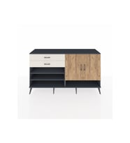 Hyperion Konsol 4 Raflı 2 Çekmeceli 2 Kapaklı 176x44x99 Antrasit-Çam/Aytaşı