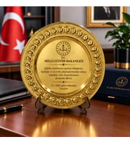 Plaket Metal Tabak Tayin Anı Başarı Ödül Hediyesi Kişiye Özel Baskılı Teşekkür Plaketi Büyük Boy 25 CM