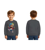 Unisex Groot Baskılı Çocuk Swaetshirt 3 İplik Şardonlu (Füme)