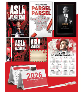 Asla Vazgeçme - Ayraç - Kartpostal - Poster - Parsel Parsel -  2026 Ajanda İstikbal - İstikbal Ahşap Duvar Takvimi - Masa Takvimi