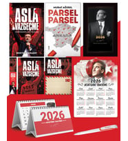 Asla Vazgeçme - Ayraç - Kartpostal - Poster - Parsel Parsel -  2026 Ajanda İstikbal - İstikbal Ahşap Duvar Takvimi - Masa Takvimi