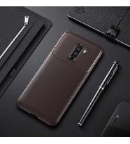 Xiaomi Pocophone F1 Kılıf Esnek Soft Karbon Tasarım Legion Serisi (Kahverengi)