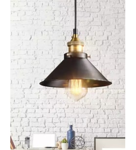RİOLİGHT RETRO TEKLİ METAL SARKIT AVİZE ÇAP: 28CM NOT: 1 ADET FİYATIDIR. (Siyah)