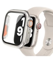 Sneezy Apple Watch 45mm Uyumlu Ultra 49mm Görünüme Dönüştürücü Kasa Ve Ekran Koruyucu (Gümüş)