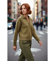 Kadın Oversize Polo Yaka Triko Kazak Kışlık Soğuk Hava Şıklığı İçin İdeal Günlük Kombinler