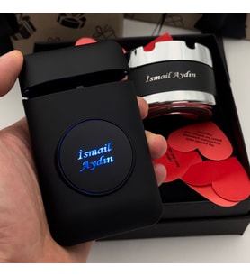 İsme Özel Usb Çakmaklı Tabaka ve  Küllük Hediye Seti