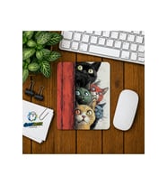 Meraklı Kediler Baskılı Oyuncu Mousepad 0196