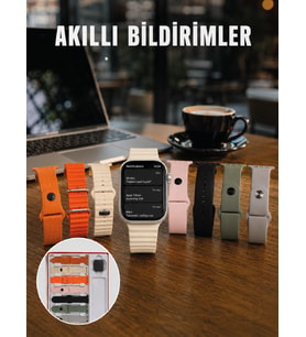 Dokunmatik Akıllı Saat Bluetooth Arama Sağlık Takipli 7 Değiştirilebilir Kordonlu Saat