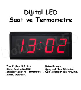 Dijital LED Saat Termometre 38mm