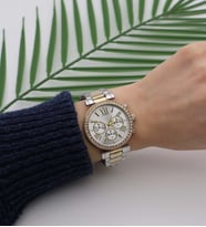 Zirkon Taş Detaylı Gold&Silver Analog Kadın Kol Saati
