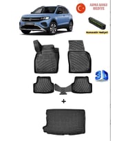 Volkswagen T-Cross 2019 Sonrası Uyumlu 3D Havuzlu Paspas ve ÜST Bagaj Havuzu Seti ASMA KOKU VE NUMARATÖR HEDİYELİ