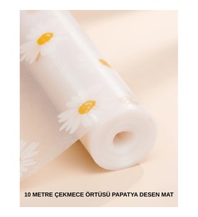 Mey İthalat® 10 Metre Papatya Desenli Yapışmaz Kaydırmaz Çekmece Örtüsü