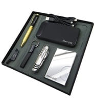 Signator® Fausta  Kişiye Özel Set - 32 Gb. Usb Bellek + 10000 mAh Powerbank  + Roller Kalem + Anahtarlık + Kartvizitlik + Fonksiyonlu Çakı  İsme Özel Hediyelik Set (Karışık)