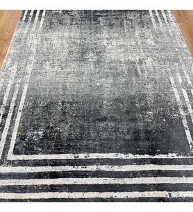 Hoom Rugs Art ZT188 Özel Salon Halısı (Siyah - Beyaz)
