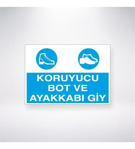 Koruyucu Bot ve Ayakkabı Giy 21x28 Arkası Yapışkanlı Levha