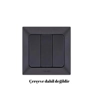 NE-AD Aras 3'lü Anahtar - Siyah