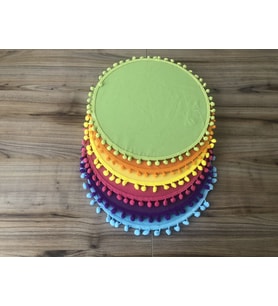 KARIŞIK RENKLİ PONPONLU SUPLA 33 CM  (MDF DAHİL) (6ADET) (Standart)