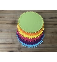 KARIŞIK RENKLİ PONPONLU SUPLA 33 CM  (MDF DAHİL) (6ADET) (Standart)