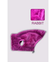 Köpek Kıyafeti - Fermuarlı rabbit köpek ceketi (Fuşya)