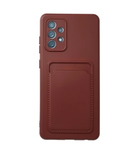 Samsung Galaxy A72 Kılıf Kelvin Kartvizitli Silikon - Bordo