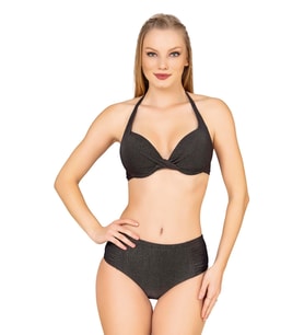 Endeep Kadın Balenli Destekli Yüksek Bel Bikini Takımı