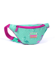 Coral High Kids Su Yeşili Neon Pembe Flamingo Desenli Bel Çantası 22571