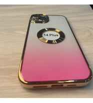 iPhone 14  plus magsafe özellikli klasik kaliteli silikon telefon kılıfı (Pembe)
