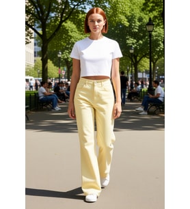 Kadın Wide Leg Denim Pantolon Yüksek Bel Rahat Kesim Fonksiyonel Dayanıklı Kaliteli Modern