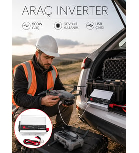 Northcity 500W Taşınabilir Araç İnvertörü - Seyahatlerde Elektronik Cihazlarınız İçin Güvenli Güç Kaynağı